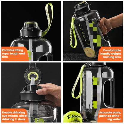 Large capacity fitness water bottle